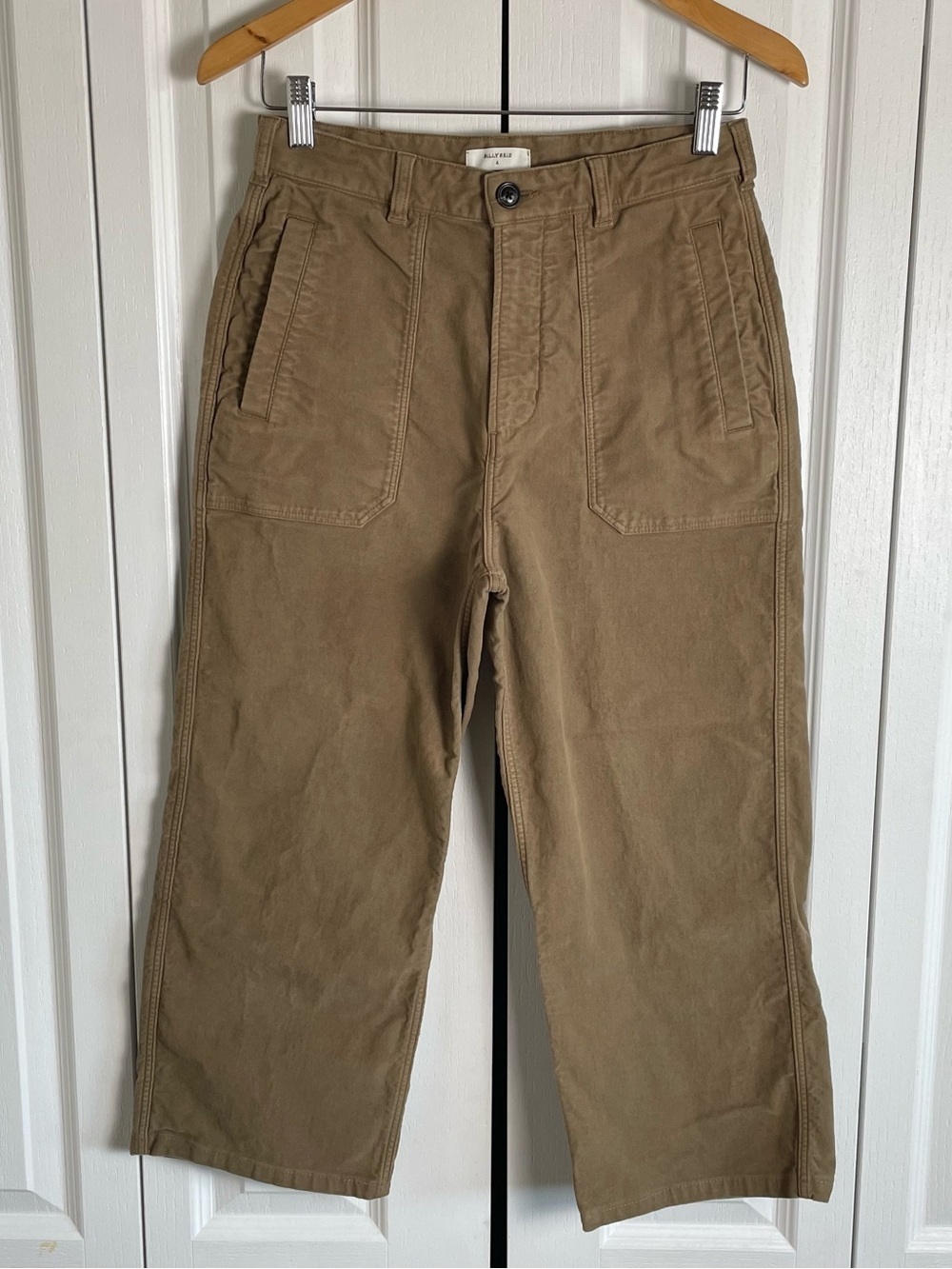 Billy Reid Moleskin Utility Capri Pants Women’s 4 Brown Straight Minimalist